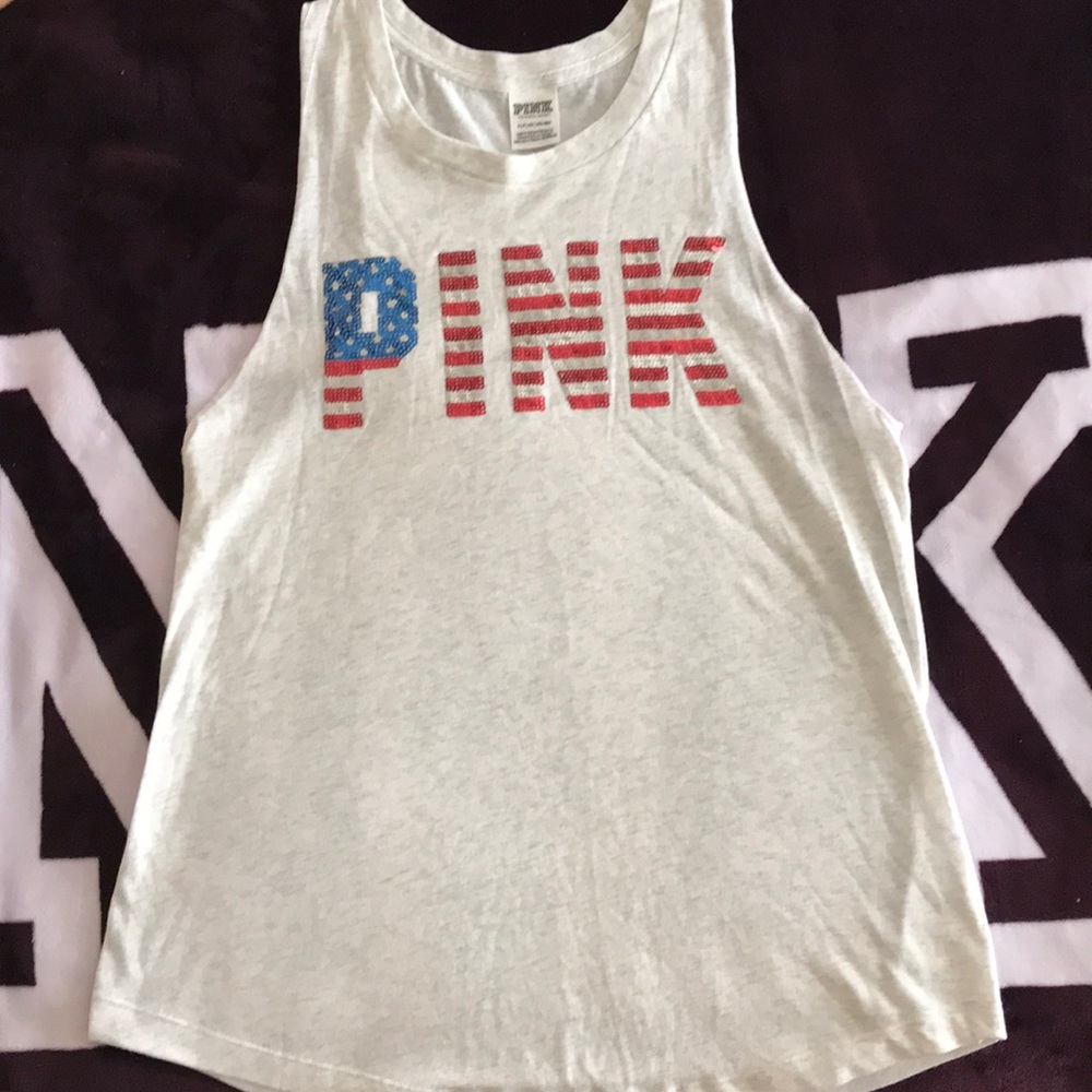 PINK Bling Muscle Tank
